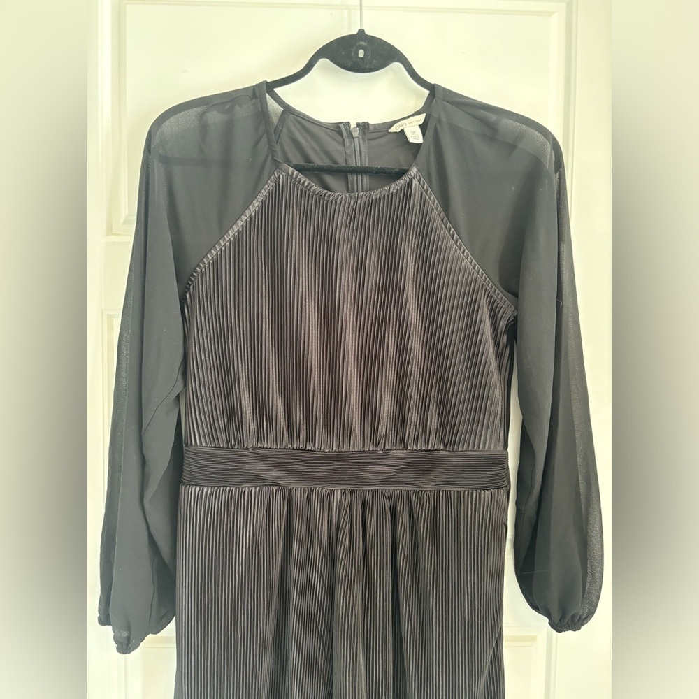 Cato Plisse Jumpsuit Wide Leg Plisse Sheer High Neck Midnight Black Size… - Picture 5 of 12